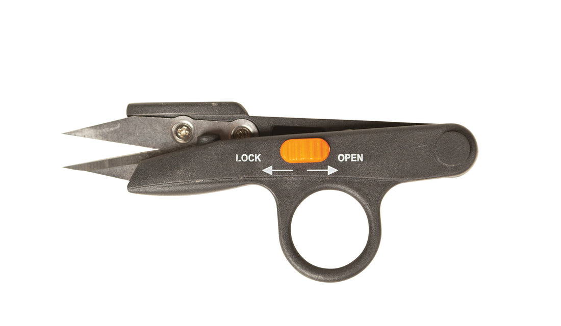Small garden shear, sliding lock to open and lock the shear.