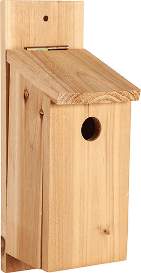 Wooden birdhouse.
