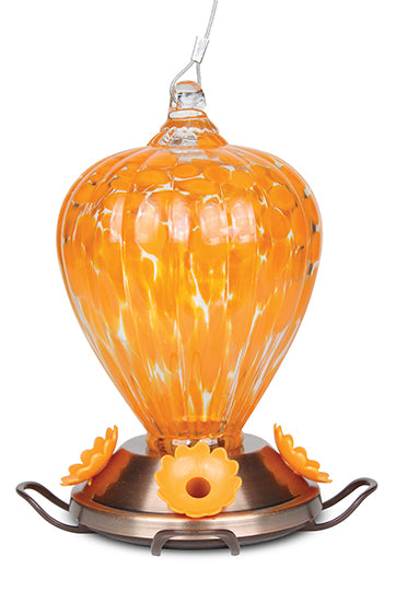 Art Glass Oriole Feeder - Copper Plated Base (88044)