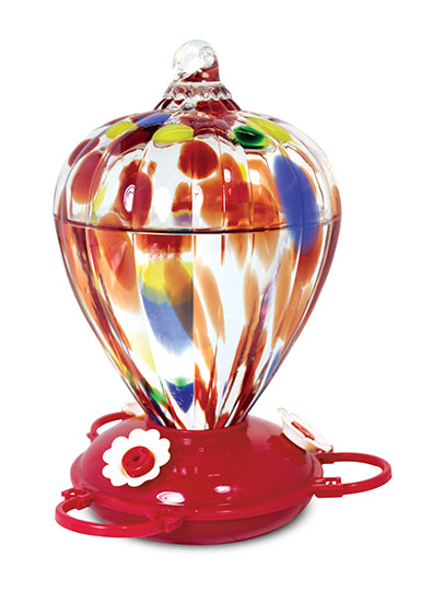 Art Glass Hummingbird Feeder Colour Balloon Design (88183)