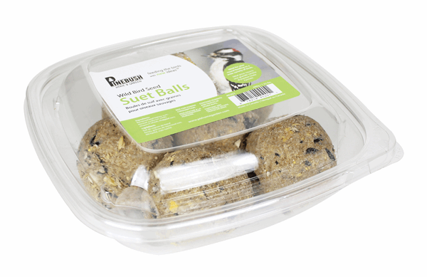 6 suet balls in square plastic packaging.
