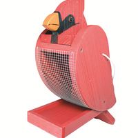 Shaped as a red cardinal feeder, stomach area is mesh for seed placement.