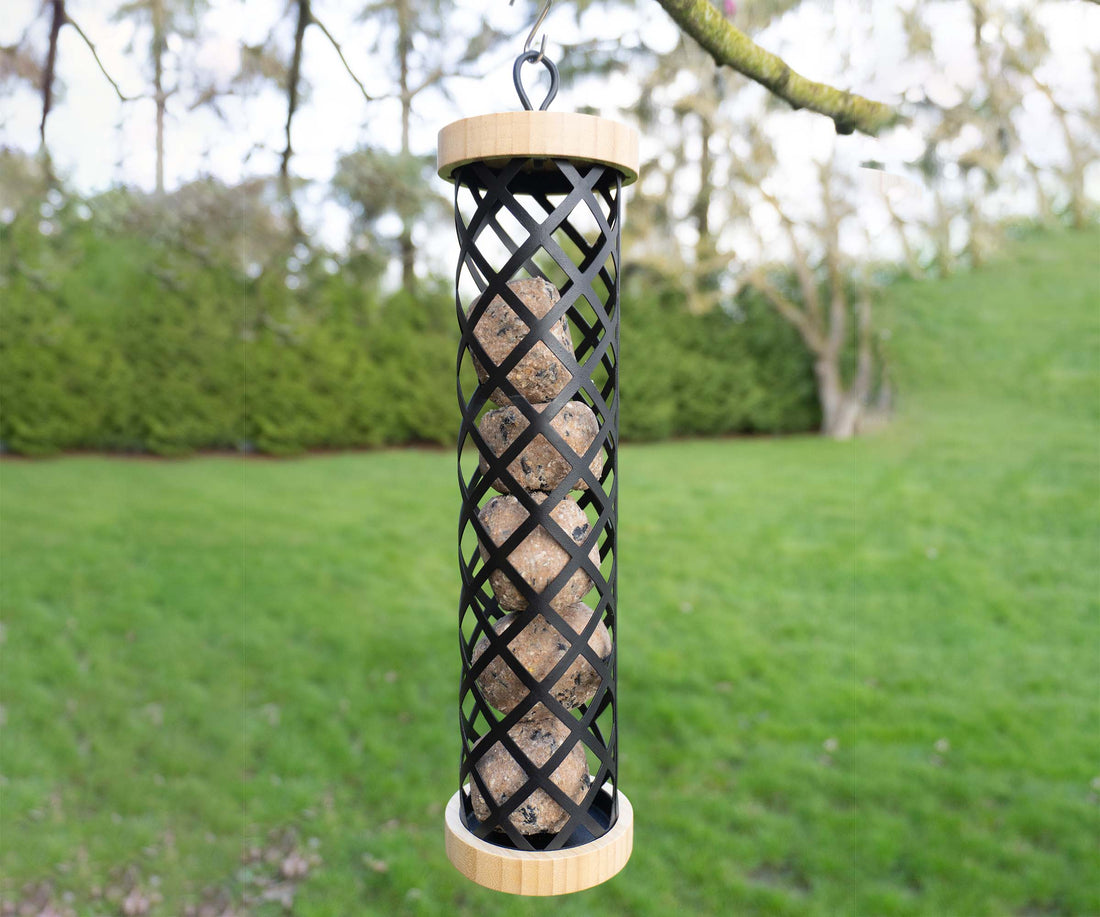 Bamboo Lattice Suet Ball Bird Feeder  (71048)