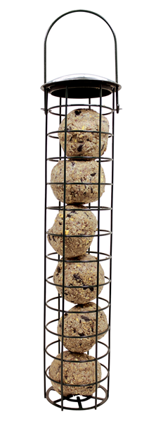 In the shape of a cylinder tube, there are 6 suet balls inside, and it is cage like.